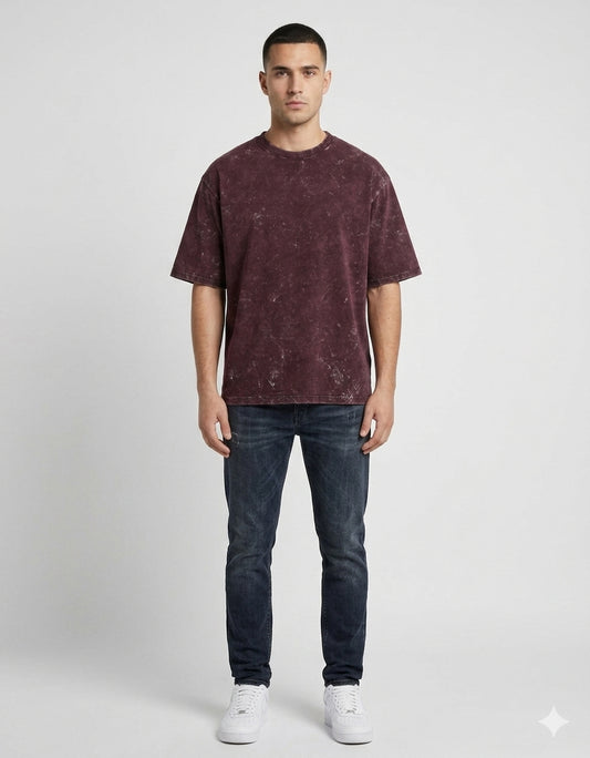 ONROGUE Menâs Acid Wash Oversized T-Shirt