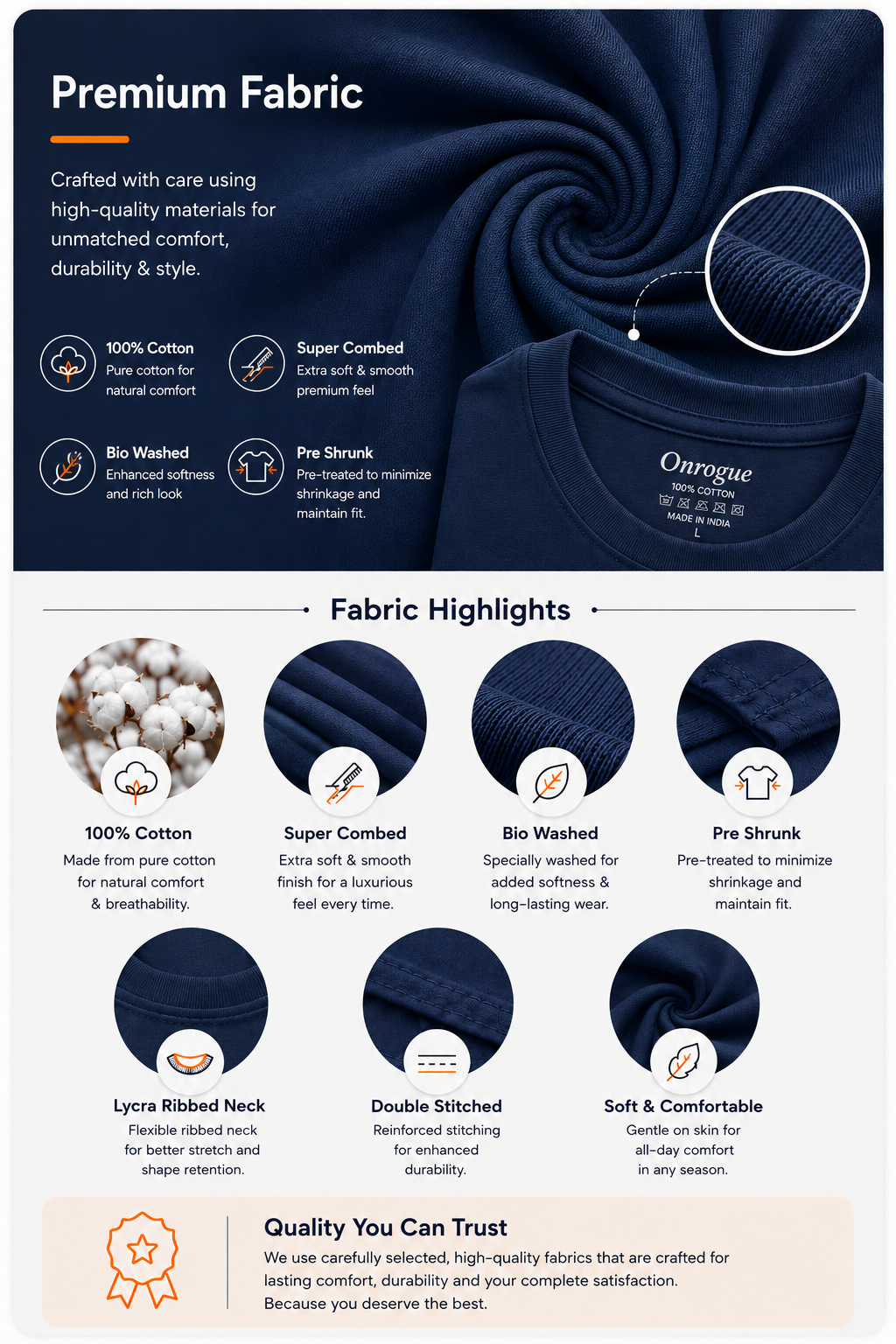 ONROGUE Men's Classic Premium Tee