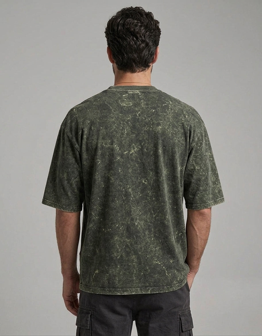 ONROGUE Men’s Acid Wash Oversized T-Shirt