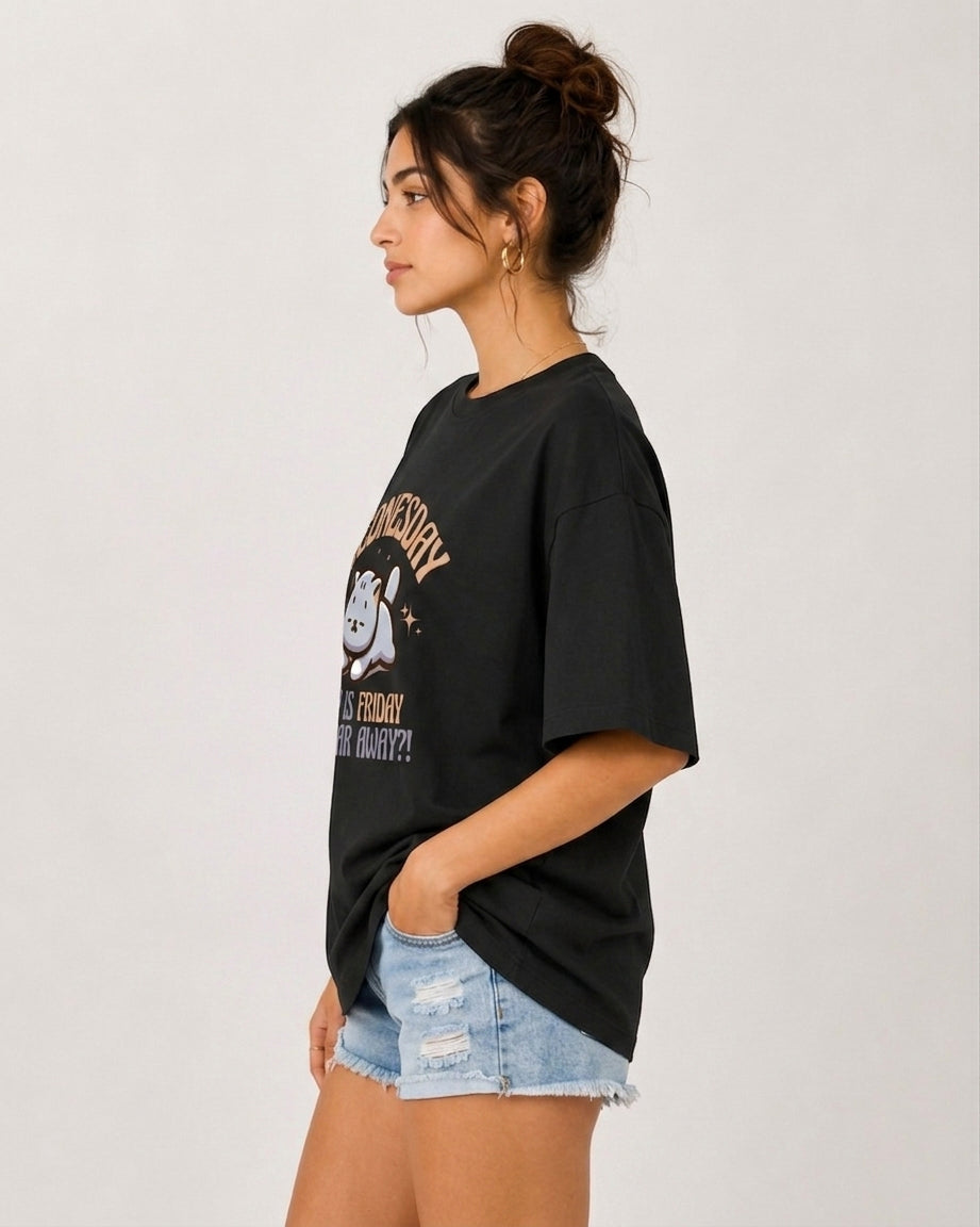 ONROGUE Women Wednesday Mood Premium Oversized Tee