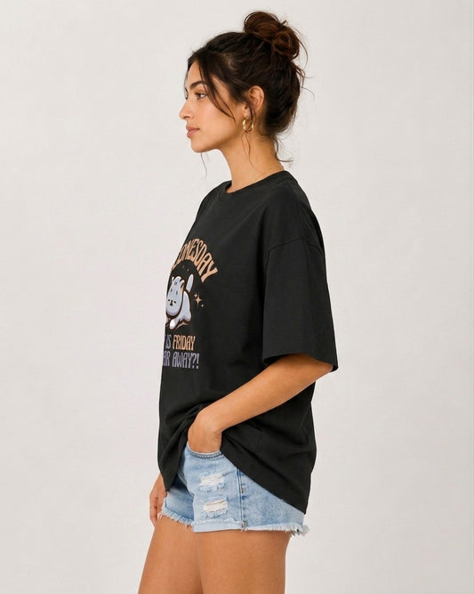 ONROGUE Women Wednesday Mood Premium Oversized Tee