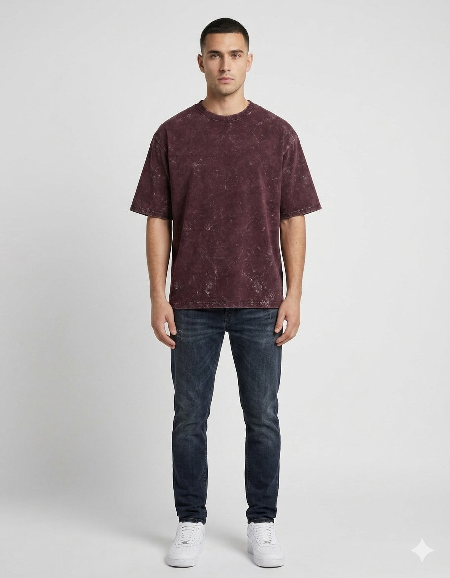 ONROGUE Men’s Acid Wash Oversized T-Shirt