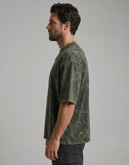 ONROGUE Men’s Acid Wash Oversized T-Shirt
