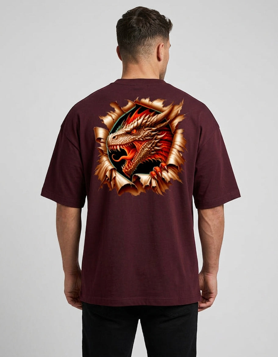 ONROGUE Wrath Dragon Premium Oversized Tee