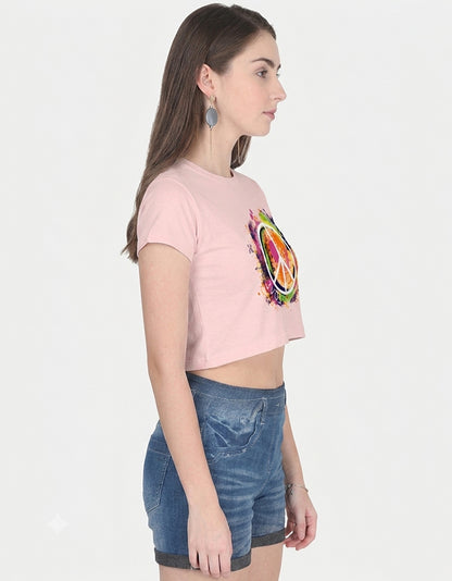 ONROGUE WOMEN'S PEACE & LOVE GRAPHIC CROP TOP