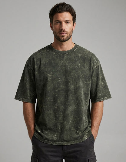 ONROGUE Men’s Acid Wash Oversized T-Shirt