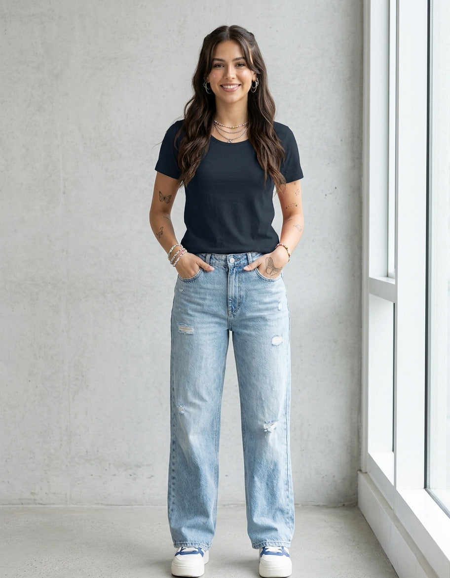 ONROGUE Women’s Classic Crew Neck T-Shirt