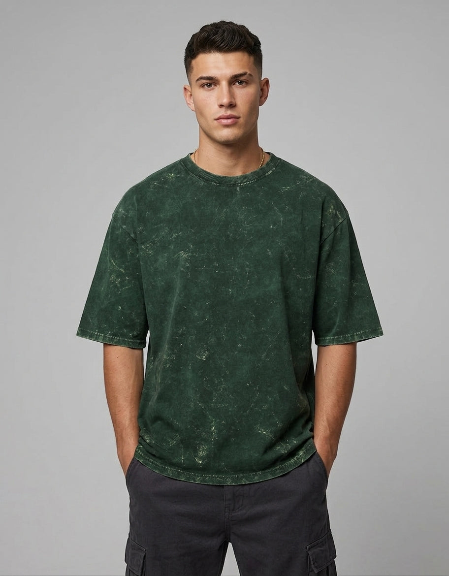 ONROGUE Men’s Acid Wash Oversized T-Shirt
