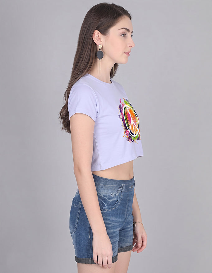 ONROGUE WOMEN'S PEACE & LOVE GRAPHIC CROP TOP