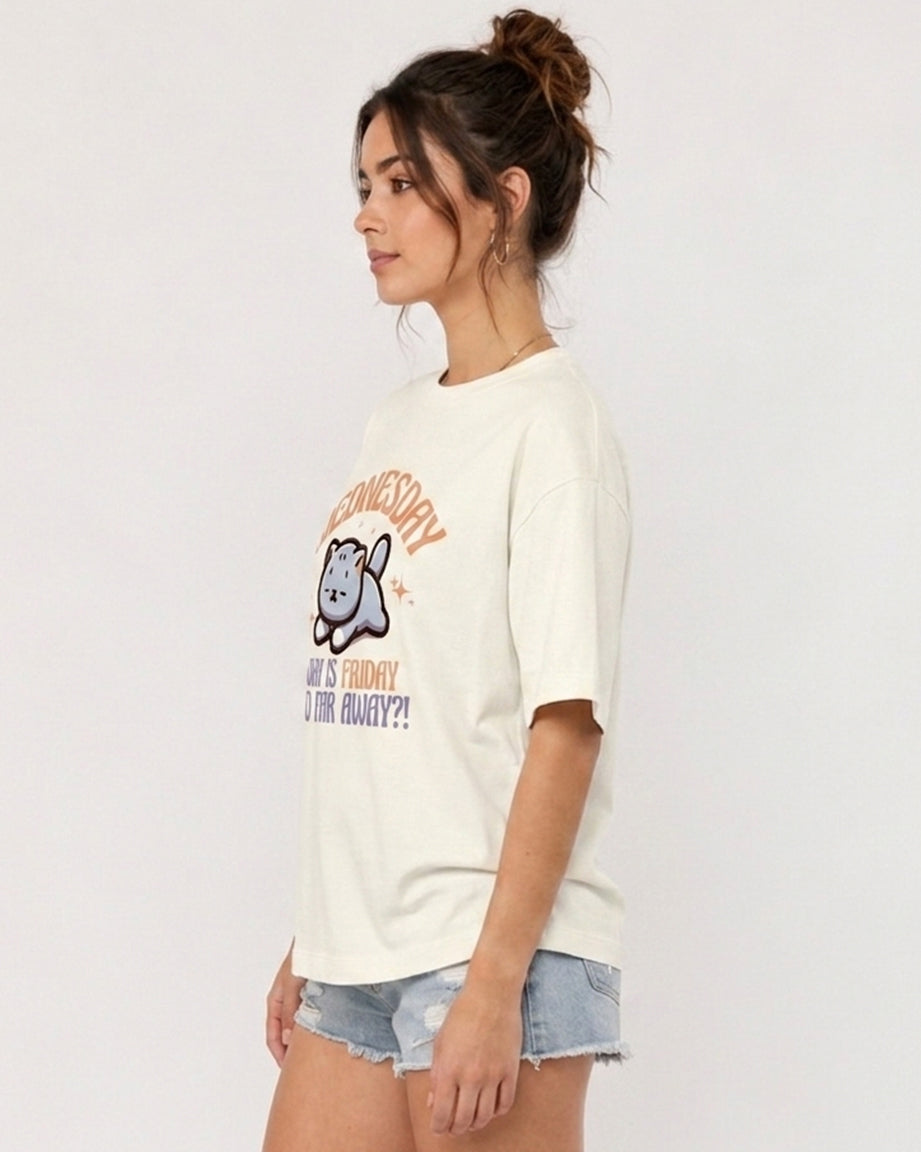 ONROGUE Women Wednesday Mood Premium Oversized Tee