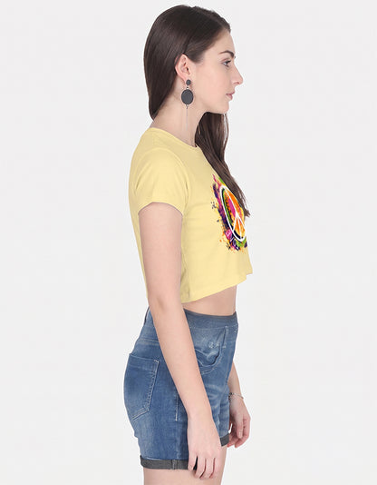 ONROGUE WOMEN'S PEACE & LOVE GRAPHIC CROP TOP