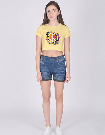 ONROGUE WOMEN'S PEACE & LOVE GRAPHIC CROP TOP