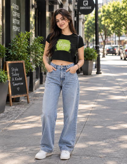 Onrogue Women's Vegan Graphic Crop Top