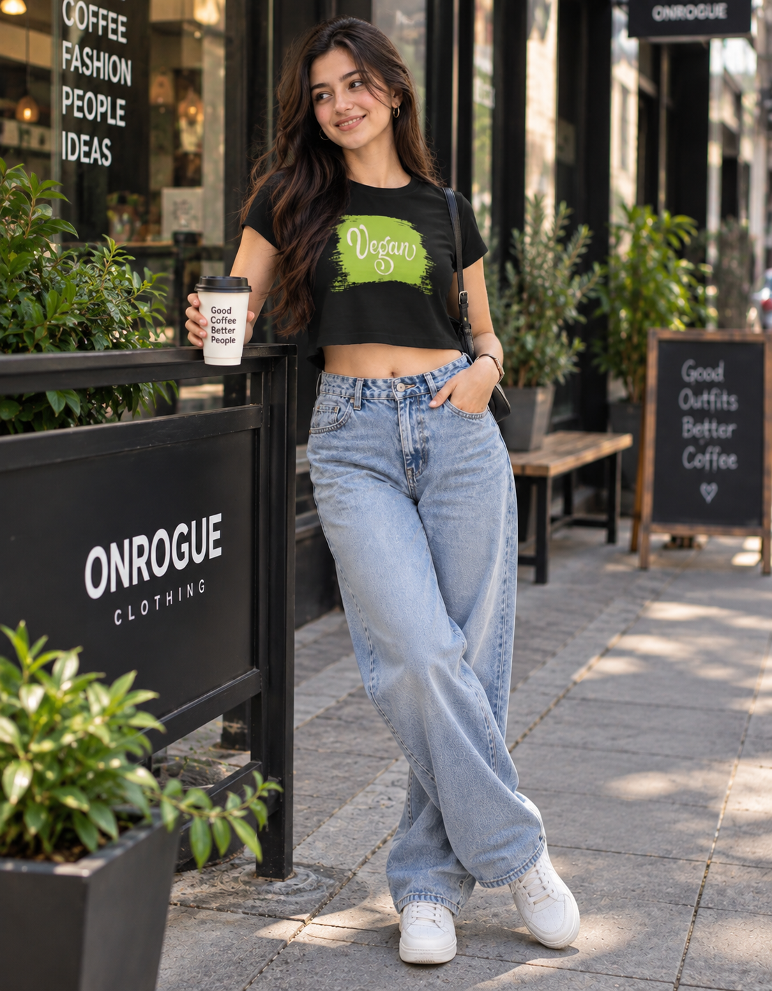 Onrogue Women's Vegan Graphic Crop Top