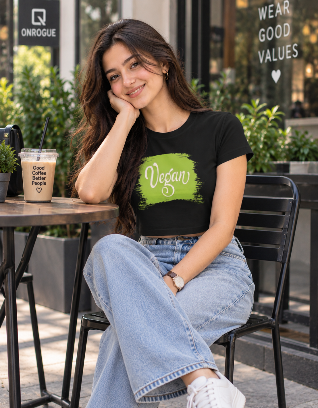 Onrogue Women's Vegan Graphic Crop Top