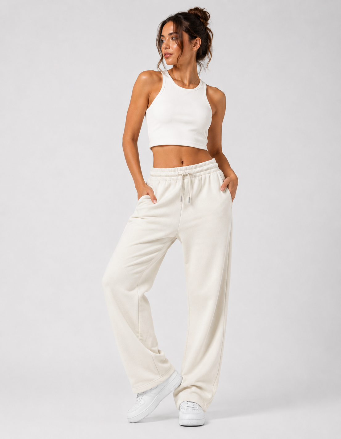 ONROGUE Women’s Off-White Signature Relaxed Sweatpants