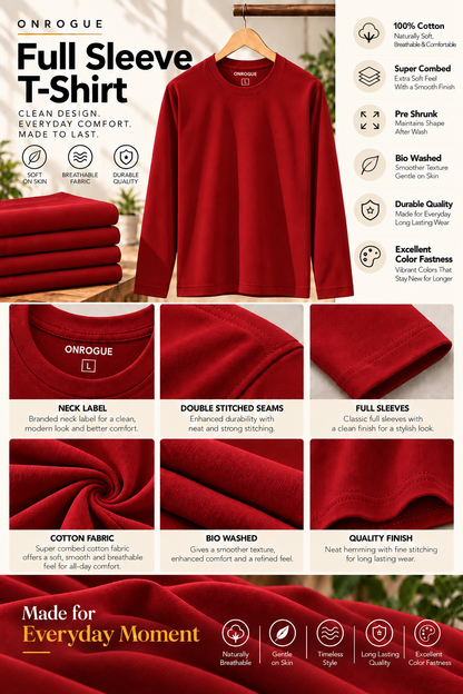 ONROGUE Men’s Full Sleeve T-Shirt