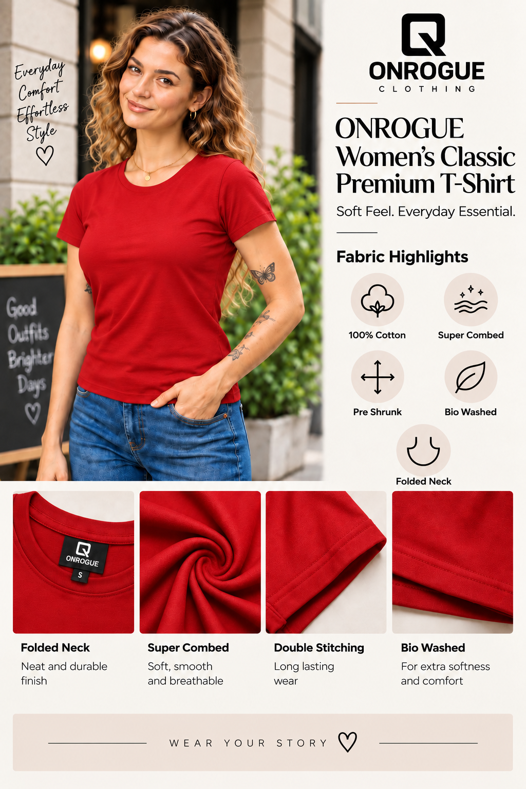 ONROGUE Women's Classic Premium T-Shirt