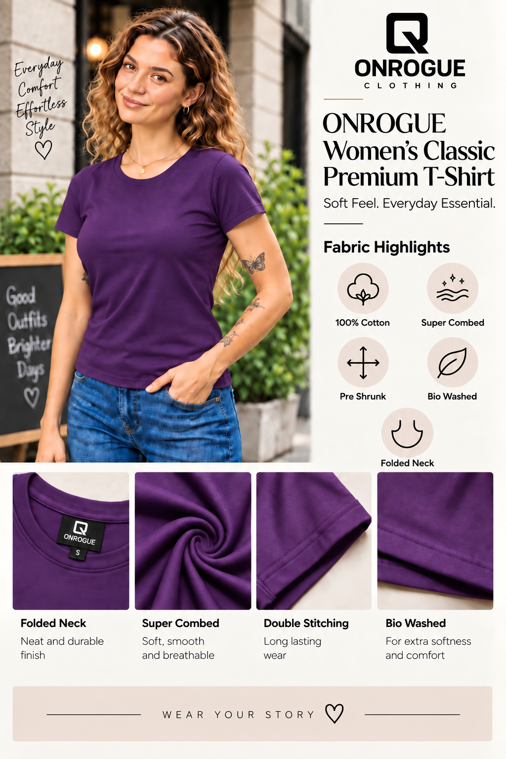 ONROGUE Women's Classic Premium T-Shirt