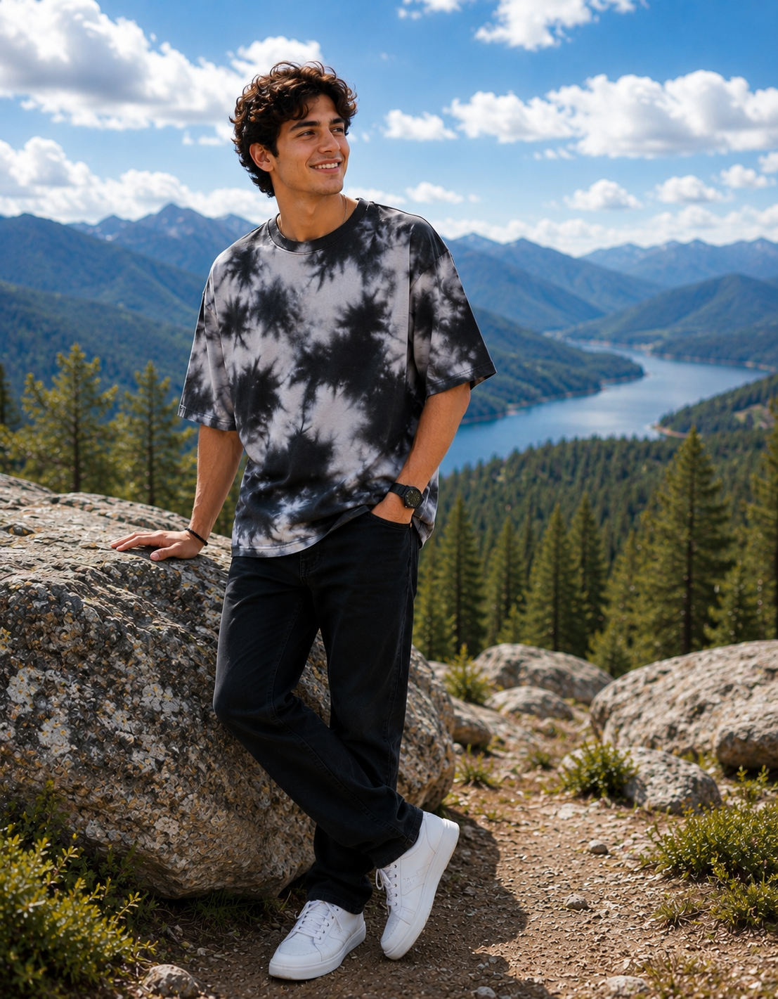 ONROGUE Relaxed Fit Tie-Dye Men’s Oversized Tee