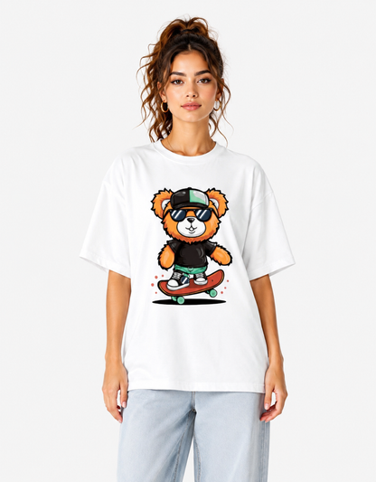 ONROGUE Women's Skater Bear Oversized T-Shirt