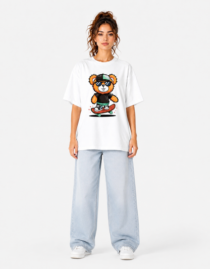 ONROGUE Women's Skater Bear Oversized T-Shirt