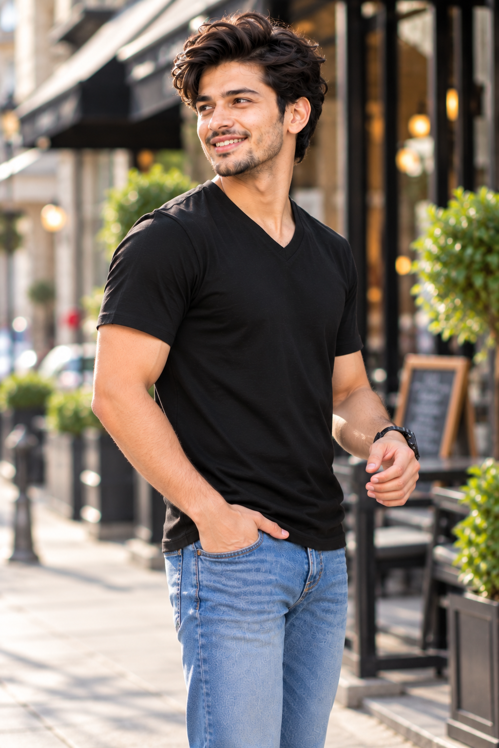 ONROGUE Men's Premium V-Neck T-Shirt