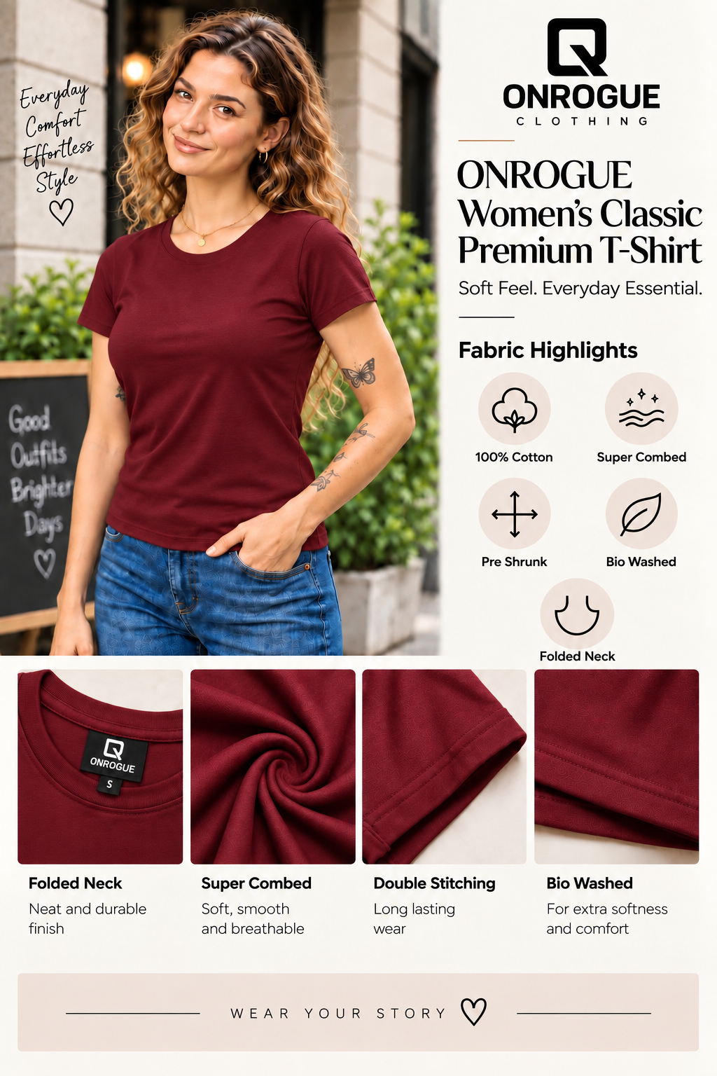 ONROGUE Women's Classic Premium T-Shirt