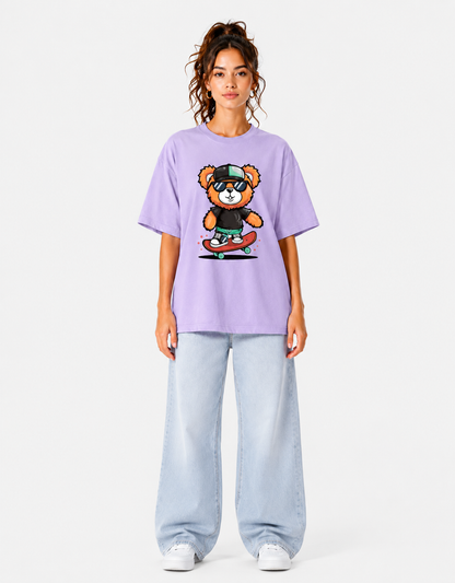 ONROGUE Women's Skater Bear Oversized T-Shirt