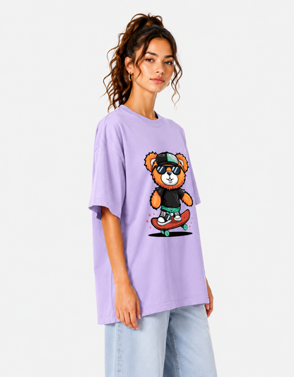 ONROGUE Women's Skater Bear Oversized T-Shirt
