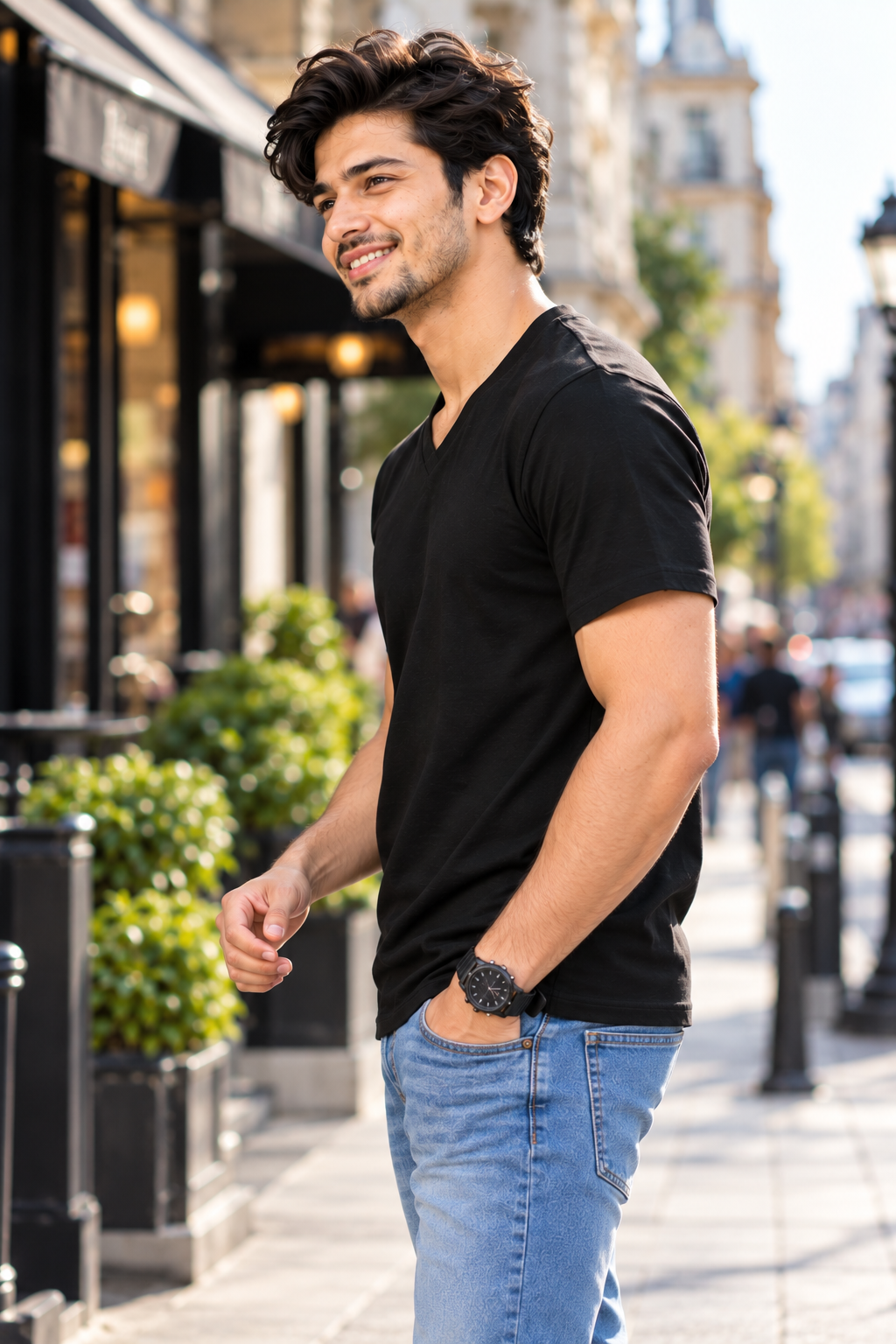ONROGUE Men's Premium V-Neck T-Shirt