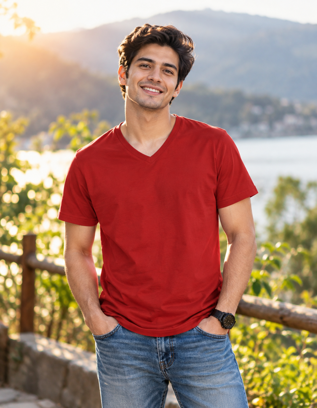 ONROGUE Men's Premium V-Neck T-Shirt