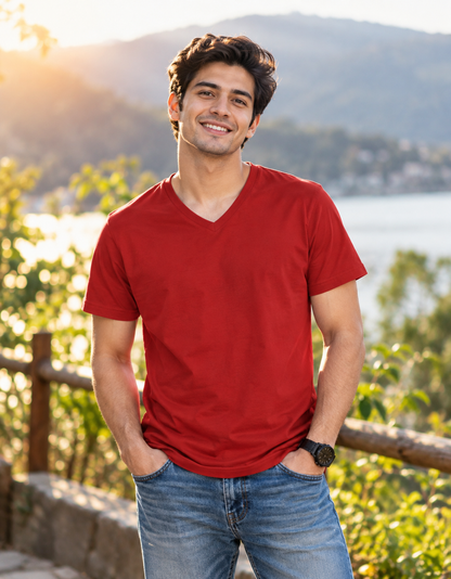 ONROGUE Men's Premium V-Neck T-Shirt
