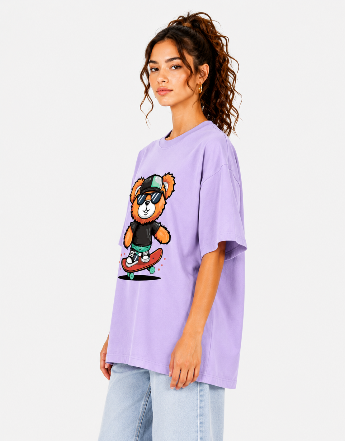 ONROGUE Women's Skater Bear Oversized T-Shirt