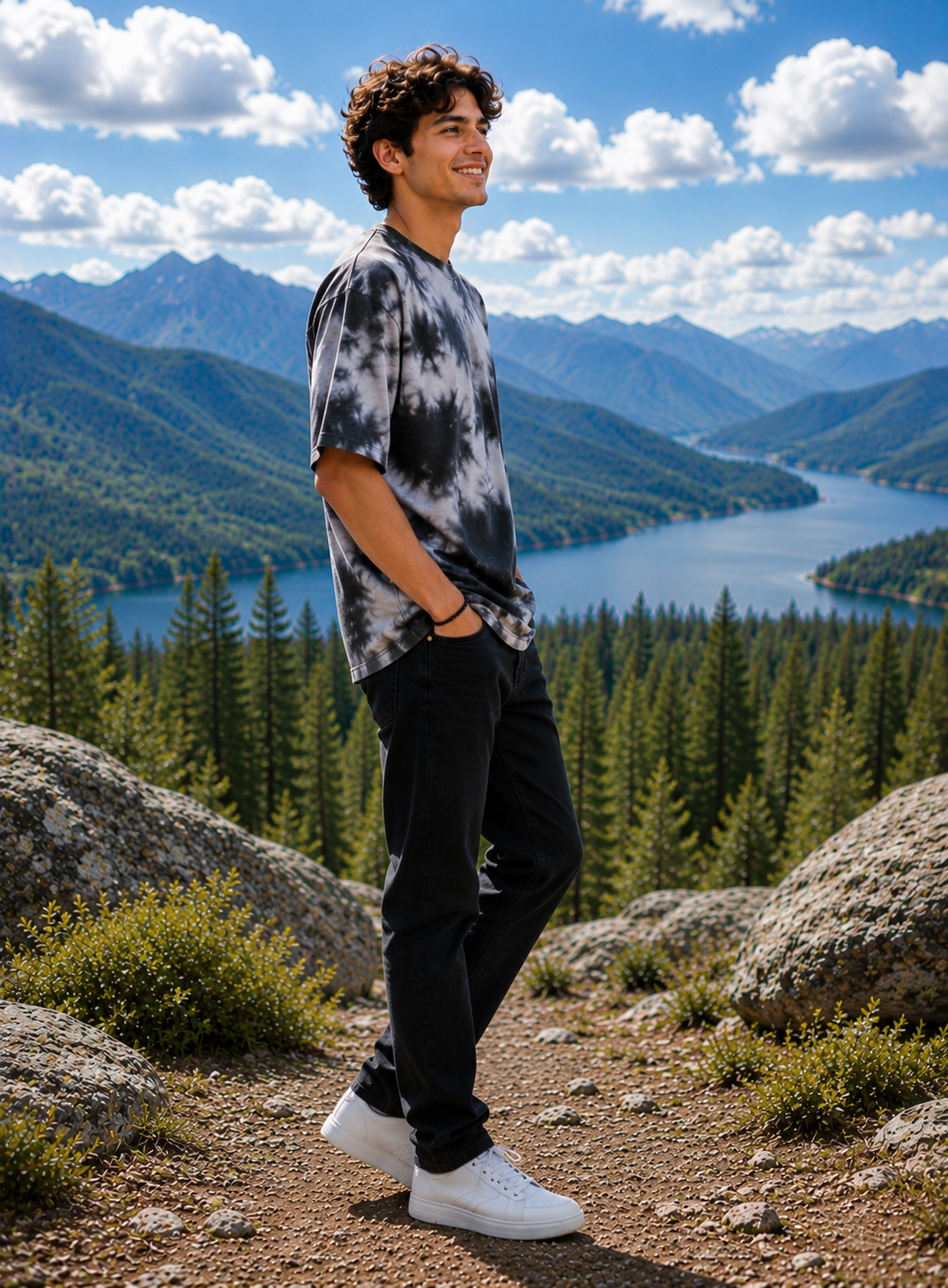 ONROGUE Relaxed Fit Tie-Dye Men’s Oversized Tee