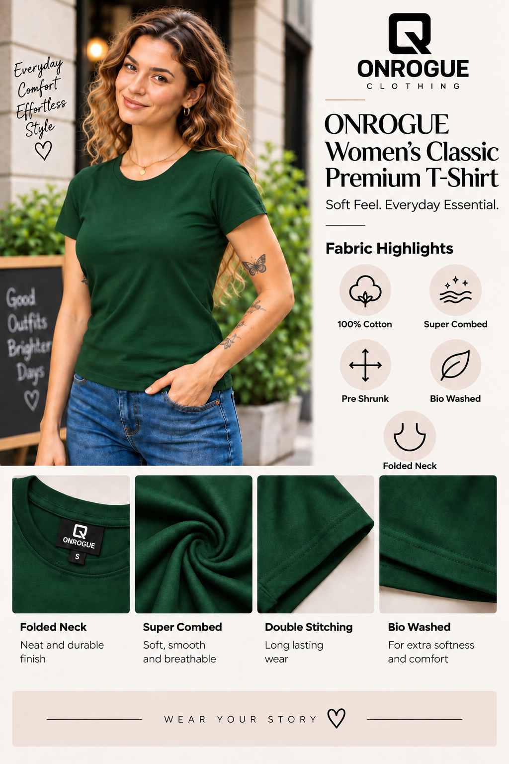 ONROGUE Women's Classic Premium T-Shirt