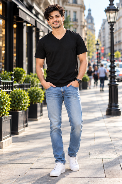 ONROGUE Men's Premium V-Neck T-Shirt