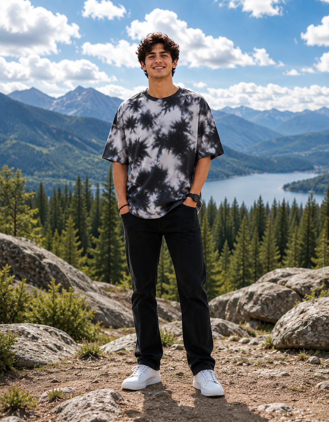 ONROGUE Relaxed Fit Tie-Dye Men’s Oversized Tee